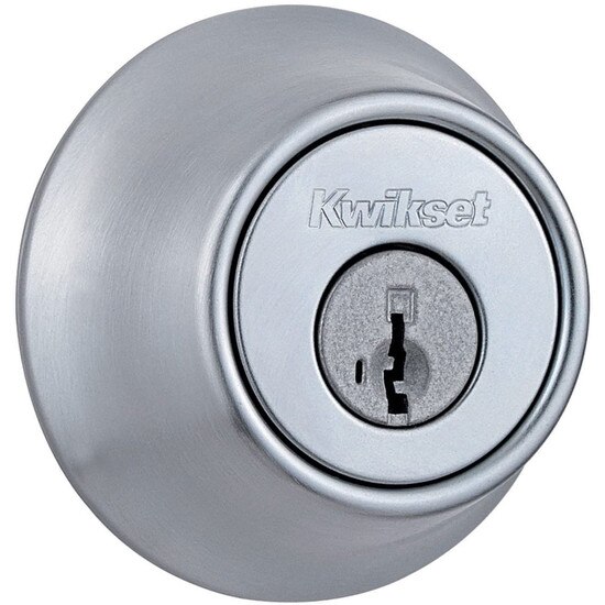 Kwikset 660 Single Cylinder Deadbolt Featuring SmartKey Security In Satin Chrome